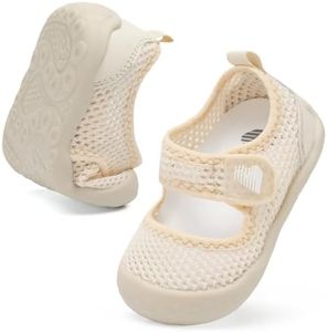 BARERUN Kids Boys Girls Water Shoes Barefoot Aqua Socks Fast Dry Beach Swim Outdoor Sports Shoes for Toddler Outdoor Slippers for Babies Beige Size 5-5.5