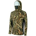 Bassdash UPF 50+ Men’s Hunting Shirts with Mask Long Sleeve Camo Fishing Hoodie