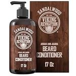 Viking Revolution Beard Conditioner (17 Oz / 503 ml) with Argan & Jojoba Oils - Softens & Strengthens - Sandalwood Scent - Beard Conditioner with Beard Oil