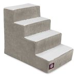 4 Step Portable Pet Stairs by Majestic Pet Products Villa Vintage Steps for Cats and Dogs Grey