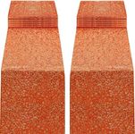 yuboo Burnt Orange Sequin Table Runners 12''x 108'', 2 Pack Glitter Fabric Table Cloth for Thanksgiving Fall Decor, Birthday, Wedding, Bridal Baby Shower Party, Halloween Christmas Decoration