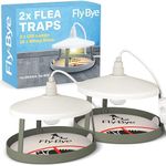 Fly-Bye Flea Trap Kit - 2x Flea Traps & 12 Sticky Pads for Home - Non-toxic, Unscented Flea Killer - No Spray or Flea Bomb Needed