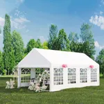 Acekool 13'x26' Outdoor Heavy Duty Party Tent Wedding Event Shelter Carport Large Commercial Canopy with Removable Sidewalls & 3 Storage Bags for Patio Outdoor Garden Events, White