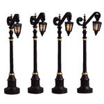 Lemax Christmas Village Colonial Street Lamp Set Of 4 Battery Operated (4.5V) - 54313