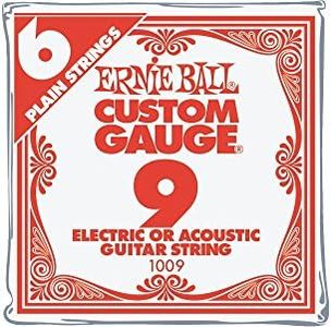 Ernie Ball Nickel Plain Single Guitar String .009 6-Pack