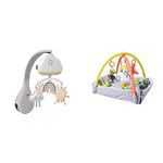 Fisher-Price Rainbow Showers Bassinet to Bedside Mobile, Tabletop Soother and Nursery Sound Machine for Newborn Baby to Toddler, HBP40 & Red Kite Baby Peppermint Trail Play Gym