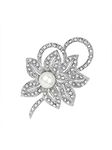 Yellow Chimes Brooch for Women Silver Plated Crystal Floral Brooch Pin Fashionable Luxury Brooch for Girls and Women.