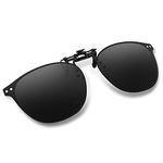 ARCAMOY Clip on Sunglasses Over Prescription Glasses Polarized Anti Glare Flip Up UV Protection Glasses For Men Women (Black)