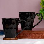 The Earth Store Black Diamond Coffee Mug Set of 2 Ceramic Tea Mugs, Microwave Safe Milk Mugs,Ceramic Tea Cups