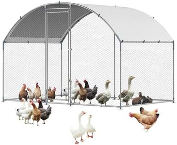 VEVOR Large Metal Chicken Coop with Run, 9.8 x 6.5 x 6.5ft Walkin Chicken Coop for Yard with Waterproof Cover, Dome Roof Large Poultry Cage for Hen House, Duck Coop and Rabbit Run