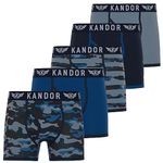 Kandor mens boxers – boxer shorts for men multipack of 5 comfortable stretch cotton men’s underwear trunks, colourful & black underpants, multi pack man briefs CAMOBEE (L,Camobee Pack C)