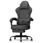 PZDO Gaming Chairs for Adults, Computer Chair Ergonomic Gaming Chair with Footrest, Chaise Gamer Reclining Pc Chair Gaming Chair with Headrest & Lumbar Support, Teens Kids (Black)