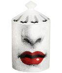 AlphaDesignLuxe Decorative Candle Holder Handcrafted Aromatherapy Candle Jar Italian Designer Décor Fashionable Tabletop Vase Modern Art Female Face Eyes Lips Centerpiece. (Red Lips)