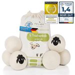 Feluna® Eco Dryer Balls for Tumble Dryer Set of 6 - Natural Fabric Softener Made from 100% Sheep Wool -Eco Dryer Balls Laundry Balls for Dryer