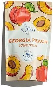 HTeaO Iced Tea Sachets - Georgia Peach Black Tea Mix for Instant Ice Tea - 4 Gallons Per Package - Real Texas-Style Flavored Iced Tea in 5 Minutes (Pack of 8 Sachet Bags)