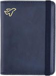 WALNEW Passport Holder, PU Leather Travel Passport Cover Wallet, RFID Passport Case with Card Holder, Travel Essentials for Women Men (Navy Blue)