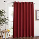 NICETOWN Blackout Blinds for Sliding Door Indoor Slider Curtains for Patio, Wide Width Drapes for Living Room (Burgundy Red, 100 inches Wide x84 Long)