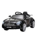 HOMCOM Compatible 12V Battery-powered 2 Motors Kids Electric Ride On Car GTR Toy with Parental Remote Control Music Lights MP3 Suspension Wheels for 3+ Years Old Black