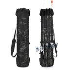 Wowelife Fishing Rod Bag Black Camo, Fishing Rod Case Carrier Bag, Upgraded Fishing Pole Bag Backpack for Fishing and Traveling, A Fishing Gifts for Men, Father and Friends