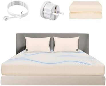 HUNAIGEE Erdungsbettlaken 100x200cm Erdungs-Spannbetttücher Erdungsbettuch mit EU Erdungskabel Gesundheit 95% Bio-Baumwolle 5% Silberfase Erdungsprodukt für Besseren Schlaf Beige