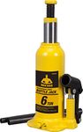 Torin TH90604X JackBoss Hydraulic Welded Bottle Jack: 6 Ton (12,000 lb) Capacity, Yellow