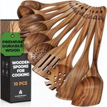 Wooden Spoons for Cooking, 10 Pcs W