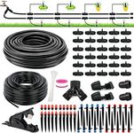 Drip Irrigation Kits, 213 FT Mist Cooling Automatic Irrigation System for Outdoor Plants with Distribution Tubing Hose, Garden Watering Sprinklers System for Yard, Lawn, Patio, Greenhouse