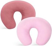 Winmany 2 Pack Muslin Nursing Pillow Covers Soft Cotton Newborn Breastfeeding Pillow Cover Baby Feeding Pillow Slipcover Shower Gifts for Boys Girls (Rose + Light Pink)