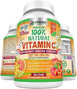 Natural Vitamin C with Acerola Cherries, Rose Hips and Citrus Biflavanoids with Bioperine Black Pepper - 120 Vegetarian Capsules