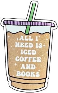 All I Need is Iced Coffee and Spicy Books Sticker, Book Sticker, Book Lover, I'm with Banned Sticker, Smutty. Kindle Laptop Sticker, Inspirational Reading Stickers for Kids Teens Students Teachers