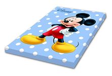 Kuber Industries Softer Thicker Foam Toddler Disney Printed Mattress Crib Sheet, Smooth Breathable & Safe, Fits Standard Size Toddler Bed for Baby, Blue, 24" x 36"