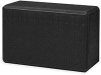 Gaiam Yoga Block - Supportive Latex-Free Eva Foam - Soft Non-Slip Surface with Beveled Edges for Yoga, Pilates, Meditation - Yoga Accessories for Stability, Balance, Deepen Stretches (Embossed Black)