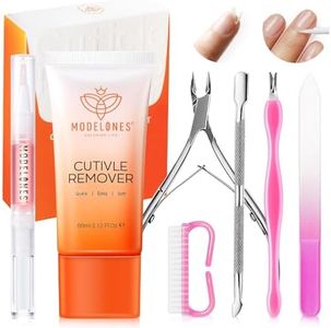 Modelones Cuticle Remover Kit - Cuticle Remover Cream & Cuticle Oil, Cuticle Care Kit w/Cuticle Trimmer Cuticle Pusher & Cuticle Nipper for DIY Nail Manicure, Removedor de Cuticula for Nail Care