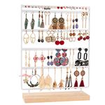 QILICZ 100 Holes Earring Stand Holder 5-Tier Earring Organiser Earring Display Stand Rack Jewellery Stand Holder Organiser Tower with Tray for Earrings Studs (White)