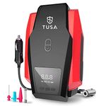 TUSA Digital Tyre Inflator for Car - 12V DC Portable Air Compressor Pump with LED Light