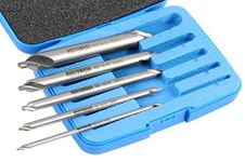 Accusize Industrial Tools 5 pc H.S.S. M2 Long Series Center Drill Set, 4'' Oal All Length of Each Drill, 3560-1001