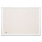 U Brands Linen Cork Linen Bulletin Board, 17 x 23 Inches, White Wood Frame (3264U00-01)