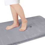 Yimobra Memory Foam Bath Mat Large Size 36.2 x 24 Inches, Soft and Comfortable, Super Water Absorption, Non-Slip, Thick, Machine Wash, Easier to Dry for Bathroom Floor Rug, Gray