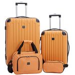 Travelers Club Midtown Hardside 4-Piece Luggage Travel Set, Butterscotch, 4-Piece Set, Midtown Hardside 4-Piece Luggage Travel Set