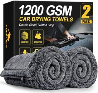 SMINDER 2-Pack 1200 GSM Car Drying Towels – Microfiber Towels for Cars (36" x 24"), Ultra-Absorbent, Streak-Free, Scratch-Free, No Water Spots, Double-Twist Pile & Edgeless Design