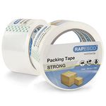 Rapesco 1697 Strong Packing Tape 50mm x 60m, Clear, Pack of 2