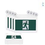 SPECTSUN 6 Pack Led Exit Sign with Battery Backup, Green Exit Light Combo&Double Sided Exit Sign Battery/Business Exit Sign Stencil/Exit Combo Light/Lighted Exit Sign/Emergency Exit Lighting/ Emergency Lights/emergency exit light