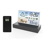 Weather Station with Outdoor Wireless Sensor, Digital Weather Station for Home- LCD Digital Weather Stations with Alert and Temperature/humidity/forecast/moon Phase/alarm Clock/date Time