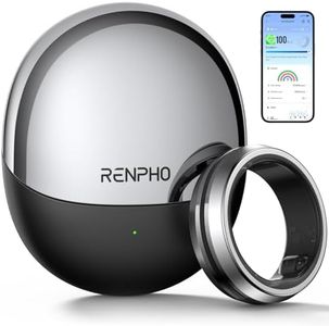 RENPHO Lynx Smart Ring-All Day Sleep & Activity Tracking, Includes Charging Case, Gifts for Men, 7-Day Battery Life, Subscription-Free App for iOS & Android, Size Before You Buy (Silver, Size 11)