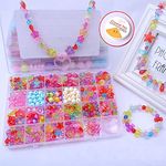 SYGA Plastic Beads for Kids Crafts Children's Jewelry Making Kit DIY Bracelets Necklace Hairband and Rings Craft Kits Birthday for 4, 5, 6, 7-Year-Old Little Girls(DIYBeadsSet-6) Multicolor