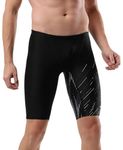 Speedo Men's Endurance 10 Hyperboom V Cut Jammer - Black & USA Charcoal
