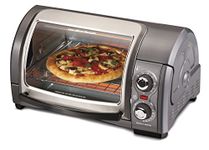 Hamilton Beach 31344D Easy Reach with Roll-Top Door Toaster Oven, 4-Slice, Silver