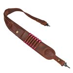 TOURBON PU Leather Hunting Rifle Sling with Swives 223 243 270 30 06 308 Ammo Cartridge Holder