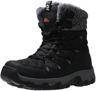 TRAILBLITZ Men's Winter Snow Boots Water Resistant Non Slip Warm Outdoor Lightweight Comfortable Durable 7.1 IN Height Hiking Shoes (10.5 Men, Black)