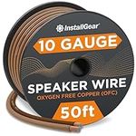 InstallGear 10 Gauge Speaker Wire - 99.9% Oxygen-Free Copper (OFC) - Neutral (50-feet)